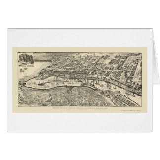 Cartão San Pedro, mapa panorâmico de CA - 1905