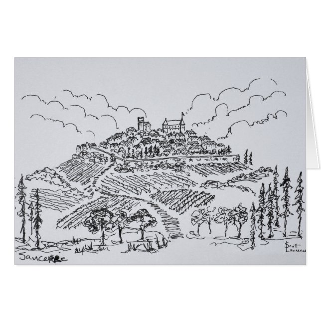 Cartão Sancerre| Loire Valley, França (Frente Horizontal)