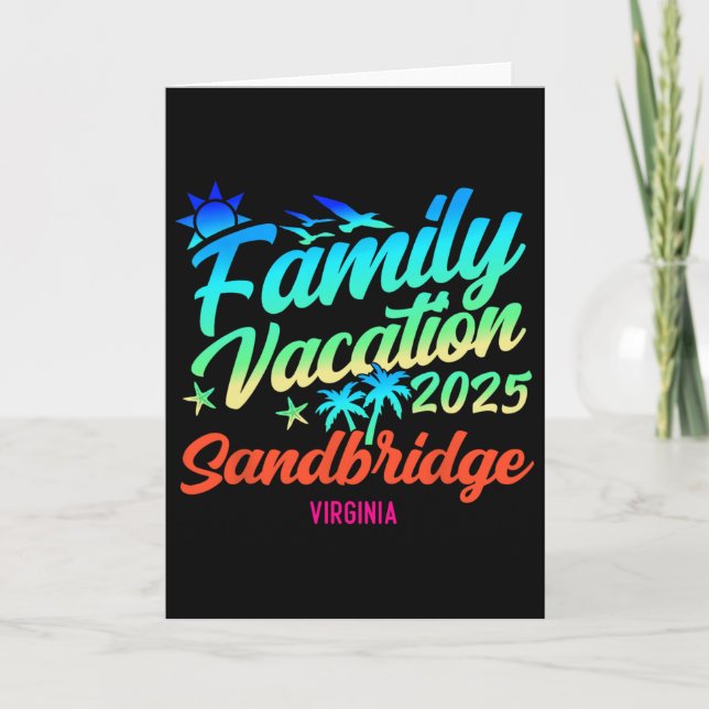 Cartão Sandbridge Beach Virginia Family Vacation Matching (Frente)