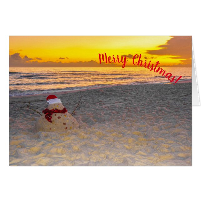 Cartão Sandman de Feriado na praia (Frente Horizontal)