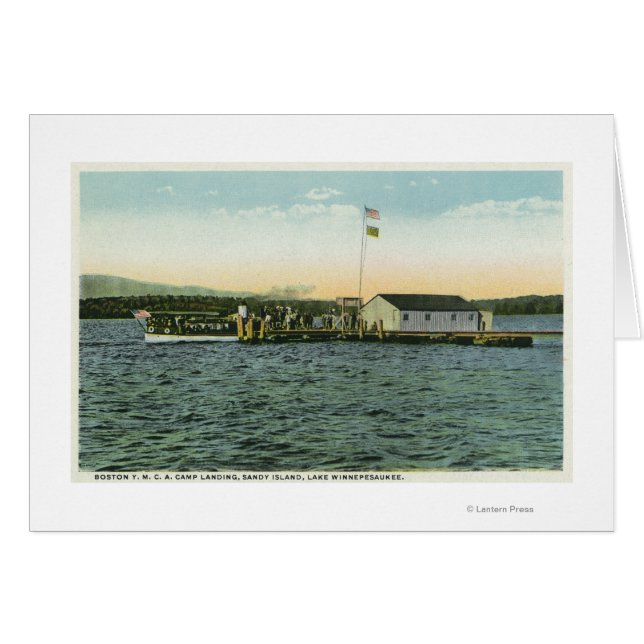 Cartão Sandy Island, Boston YMCA Camp Landing View (Frente Horizontal)