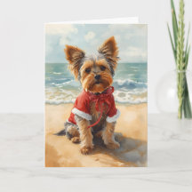 Sandy Paws & Christmas Cheer - Yorkie na praia