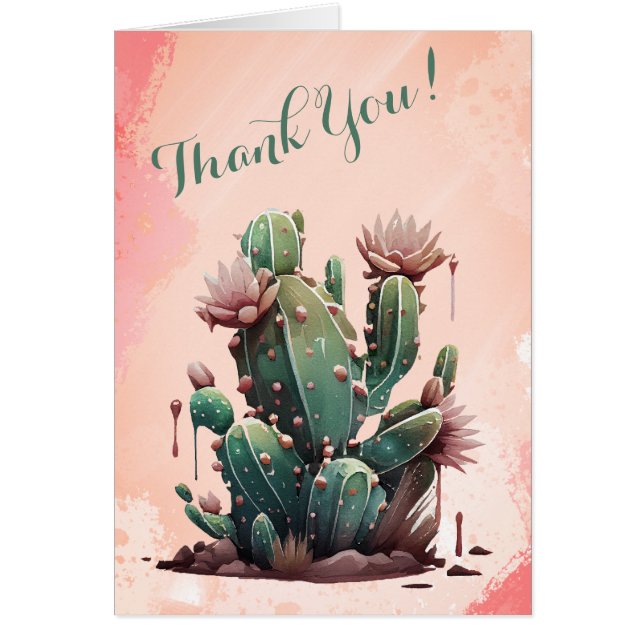 Cartão Sangue de Cactus Rosa Dusty (Frente)