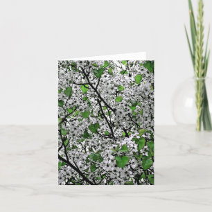 CARTÃO "SANGUE PRIMAVERA NA ÁRVORE (BRANCO/VERDE)