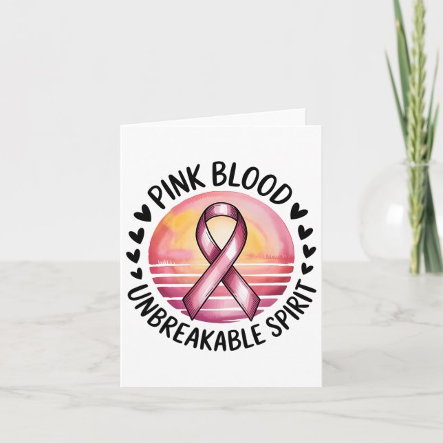 Cartão Sangue Rosa Sem Quebra Espirituosa Espíritos Rosa  (Frente)