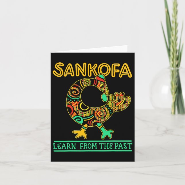 Cartão Sankofa African Bird Black History Mês Junetet (Frente)