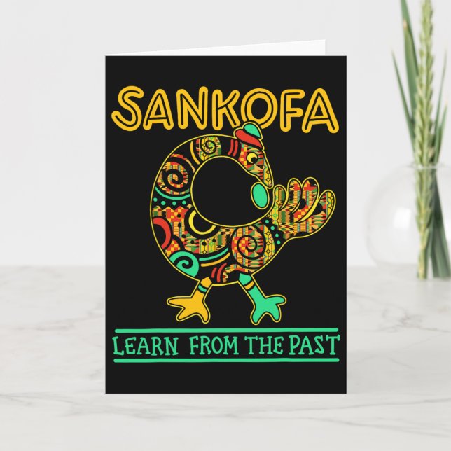 Cartão Sankofa Pássaro Africano Mês da História Negra Jun (Frente)