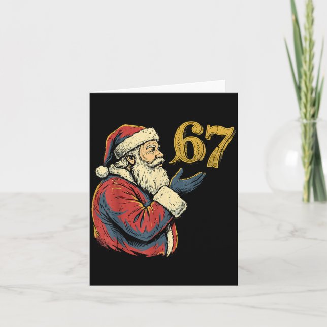 Cartão Santa 67 Number Funny Christmas Meme Se  (Frente)
