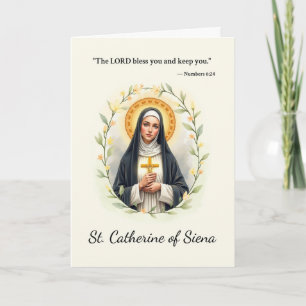 Cartão Santa Catarina de Siena Paz de Deus Escritura