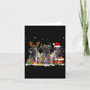 Cartão Santa Cesky Terrier Cachorro Reindeer Natal Lindos