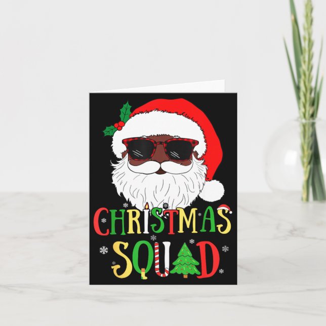 Cartão Santa Christmas Squad Black Men African American P (Frente)