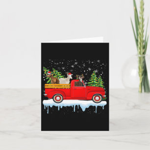 Cartão Santa Claus Goat Ride Red Truck Tree Christma