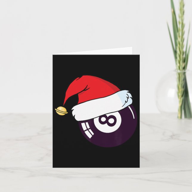 Cartão Santa Claus Hat Billiards 8 Ll Natal (Frente)