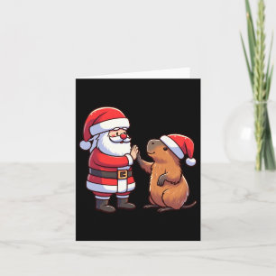 Cartão Santa Claus High-fiving Capybara Christmas Toddler