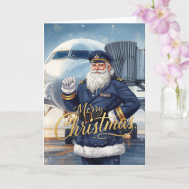 Cartão Santa Claus in at the airport