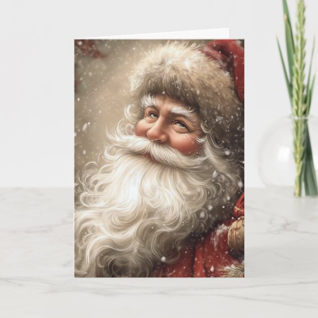 Cartão Santa Claus Nostalgic Christmas Folded (Frente)