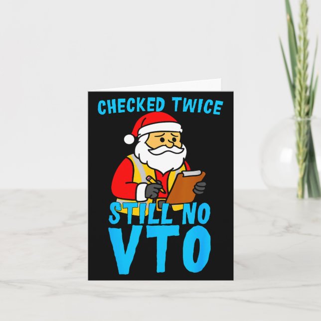 Cartão Santa Coworker Christmas Swagazon Checked Twice St (Frente)