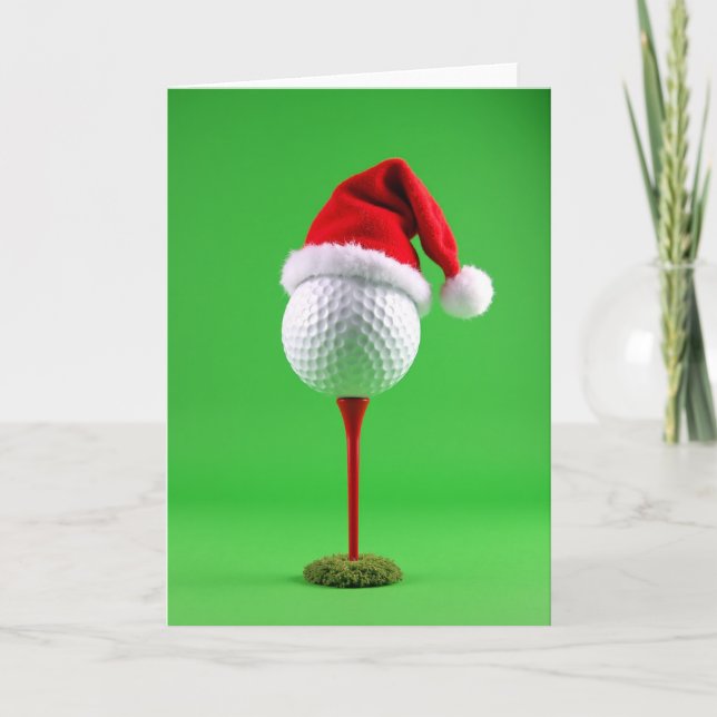 Cartão Santa Golf Ball Holiday Card (Frente)