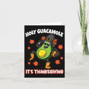 Cartão Santa Guacamole É Avocado Pilgrim Fa De Ação De Gr