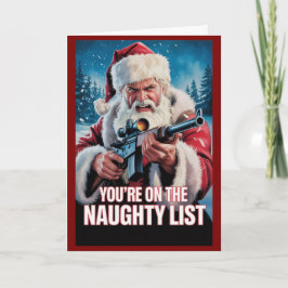 Cartão Santa Gun Naughty List Second Amendment Christmas