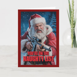 Cartão Santa Gun You're On The Naughty List 2A