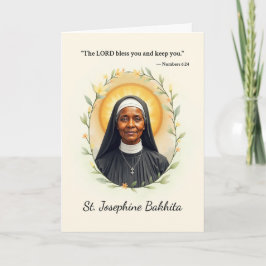Cartão Santa Josefina Bakhita Paz de Deus com as Escritur