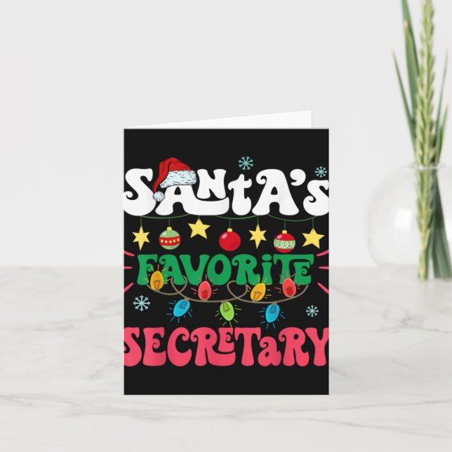 Cartão Santa S Favorite Secretary Funny Santa Xmas Light  (Frente)