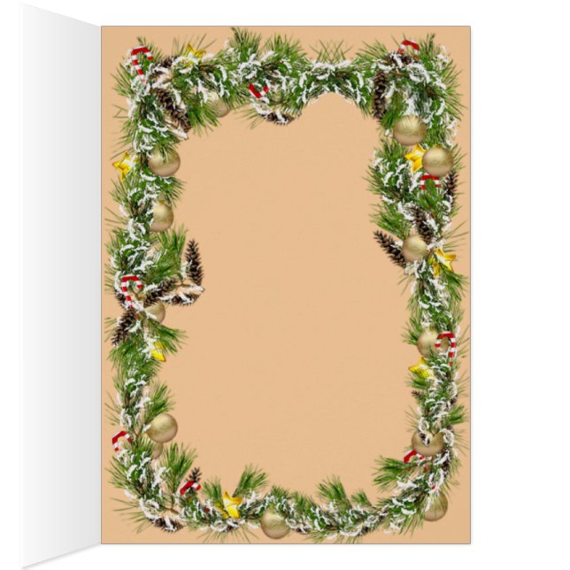 Cartão Santa & Snowman Winter Scene – Festive Holiday  (Interior (direita))