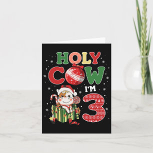 Cartão Santa Vaca, eu sou 3 Criança de Vaca de Aniversári