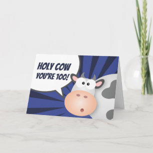 Cartão Santa Vaca Você é 100 Feliz Feliz 100º aniversário