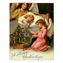 Cartão Santa Vintagem para Crianças do Natal