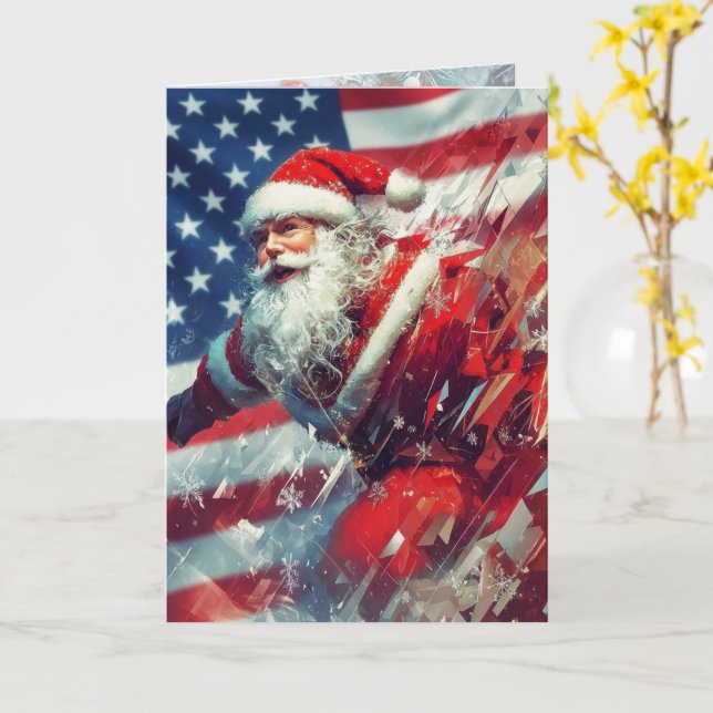 Cartão Santa Wishes you a Star Spangled Holiday (Flor Amarela)