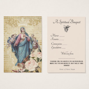 Cartão santamente da oração religiosa do buquê