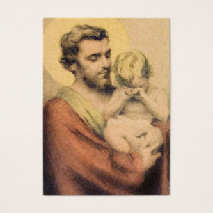 Cartão santamente de Jesus de St Joseph e de beb