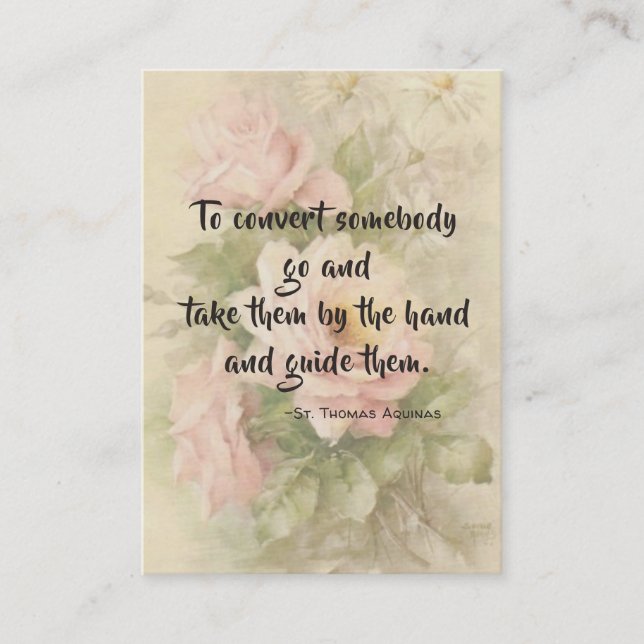 Cartão santamente dos rosas das citações de St (Frente)