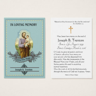 Cartão santamente memorável católico fúnebre d