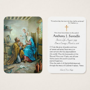 Cartão santamente memorável fúnebre católico d