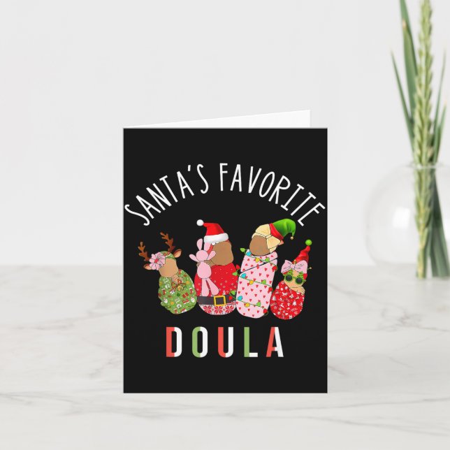 Cartão Santa's Favorite Doula Nurse Christmas Stpartum Mi (Frente)