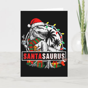 Cartão Santasaurus T Rex Dinossauro Divertido Santa Sauru