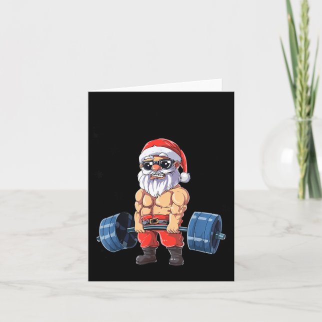 Cartão Santashred Funny Santa Meme Xmas Gym Bodybuilding  (Frente)
