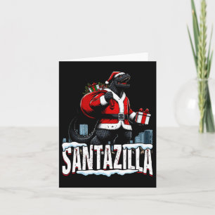 Cartão Santazilla Kaiju Papai noel Monstro Japonês de Nat