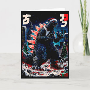 Cartão Santazilla Monstro Japonês Kaiju Dinossauro Natal