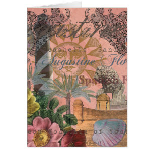 Cartão santo augustine florida viagem antiquada arte