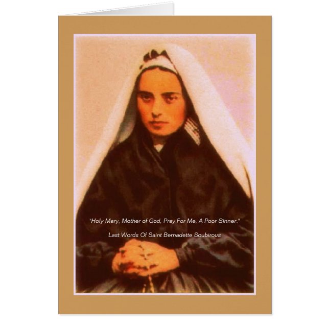 Cartão Santo Bernadette De Lourdes (Frente)