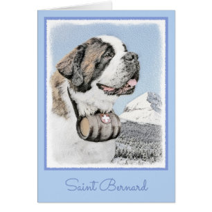 Cartão Santo Bernard Painting - Arte Cachorra Original