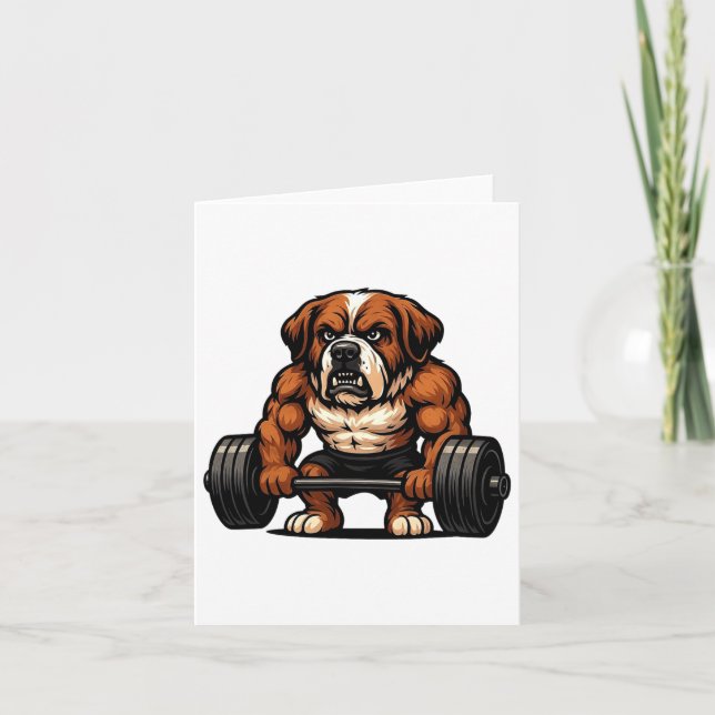 Cartão Santo Bernard Weising Bodybuilder Workout Gy (Frente)