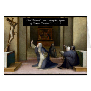 Cartão Santo Catherine Recebendo a Stigmata