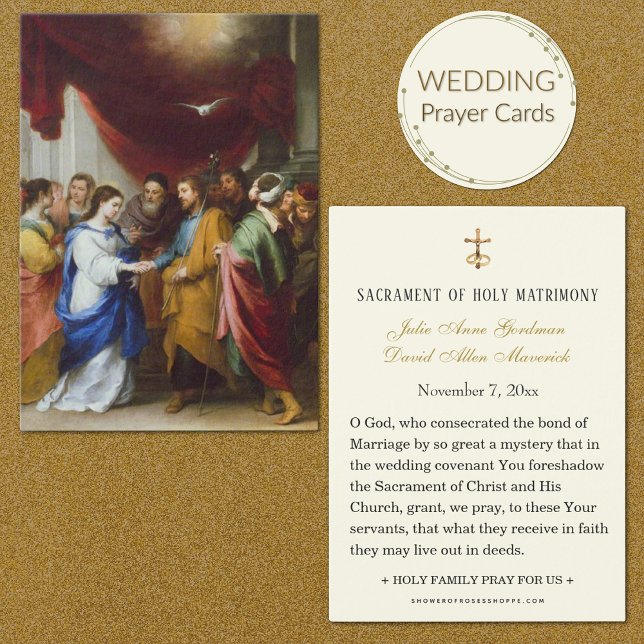 Cartão Santo Católico de Casamento Simples e Elega (Criador carregado)