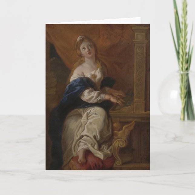 Cartão Santo Cecilia | c.1700 (Petróleo em Papel) (Frente)