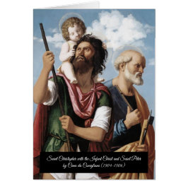 Cartão Santo Christopher com o Cristo Criança